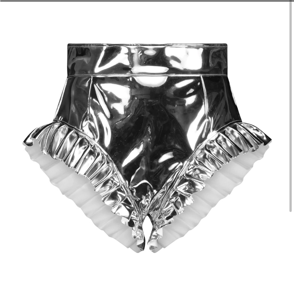 NEW Char Workroom SOLD OUT High-Cut Cheeky Short | Silver Size 1X
